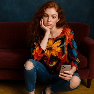 Chico’s Vibrant Floral Blouse - Size 1